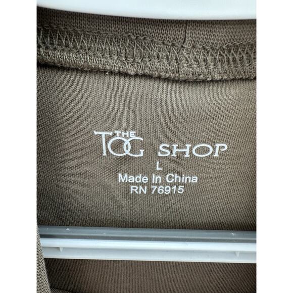 The Tog Shop Womens Shirt Size Large Brown Long Sleeve Mock Neck Cotton - Picture 4 of 12